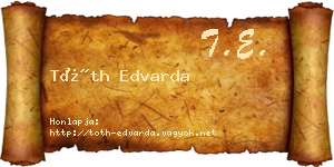 Tóth Edvarda névjegykártya
